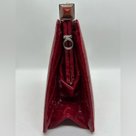 Judith Leiber Red Alligator Crocodile Clutch Shoulder Bag VERY RARE - Picture 5 of 12